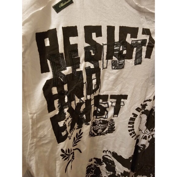 Akademiks Men's Shirt 3XL White Resist & Exist Get Some Green NWT Super Rare HTF - Picture 11 of 17